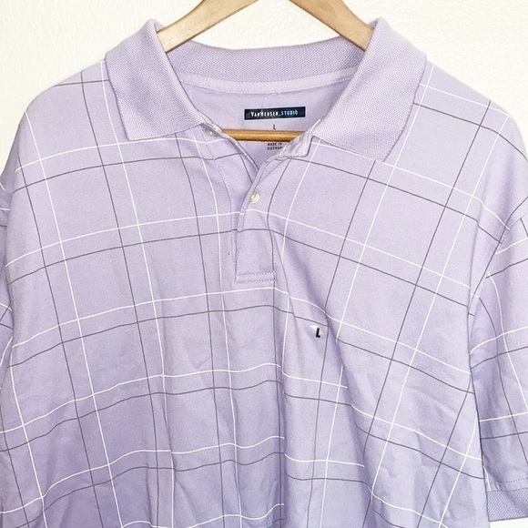 Van Heusen Studio Golf Purple Polo Shirt - Picture 2 of 9